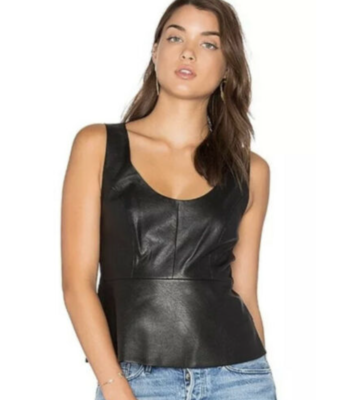 bcbg leather top
